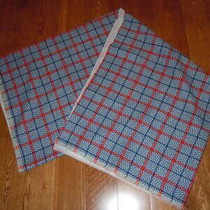 VINTAGE WOOL/POLY BLEND FABRIC REMNANT R/W/B – NEW OLD STOCK